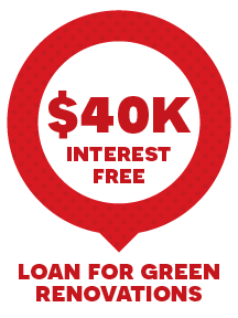$40,000 interest free loan for green renovations