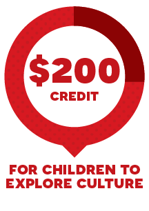 200 credit for children to explore culture